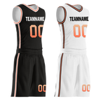 Custom Black White Classic Style Reversible Basketball Uniform Personalized COOLMAX BBJR-D017028