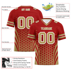 Custom Yellow Red California Personalized Authentic Football Jersey FBJ02-D023033-25