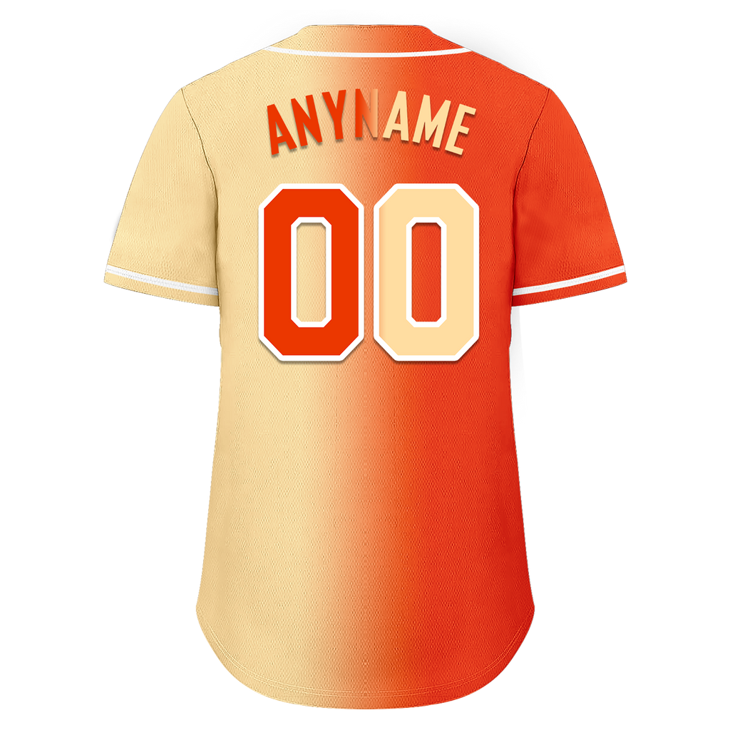 Custom Orange Beige Gradient Fashion Personalized Authentic Baseball Jersey BSBJ01-D0a707f