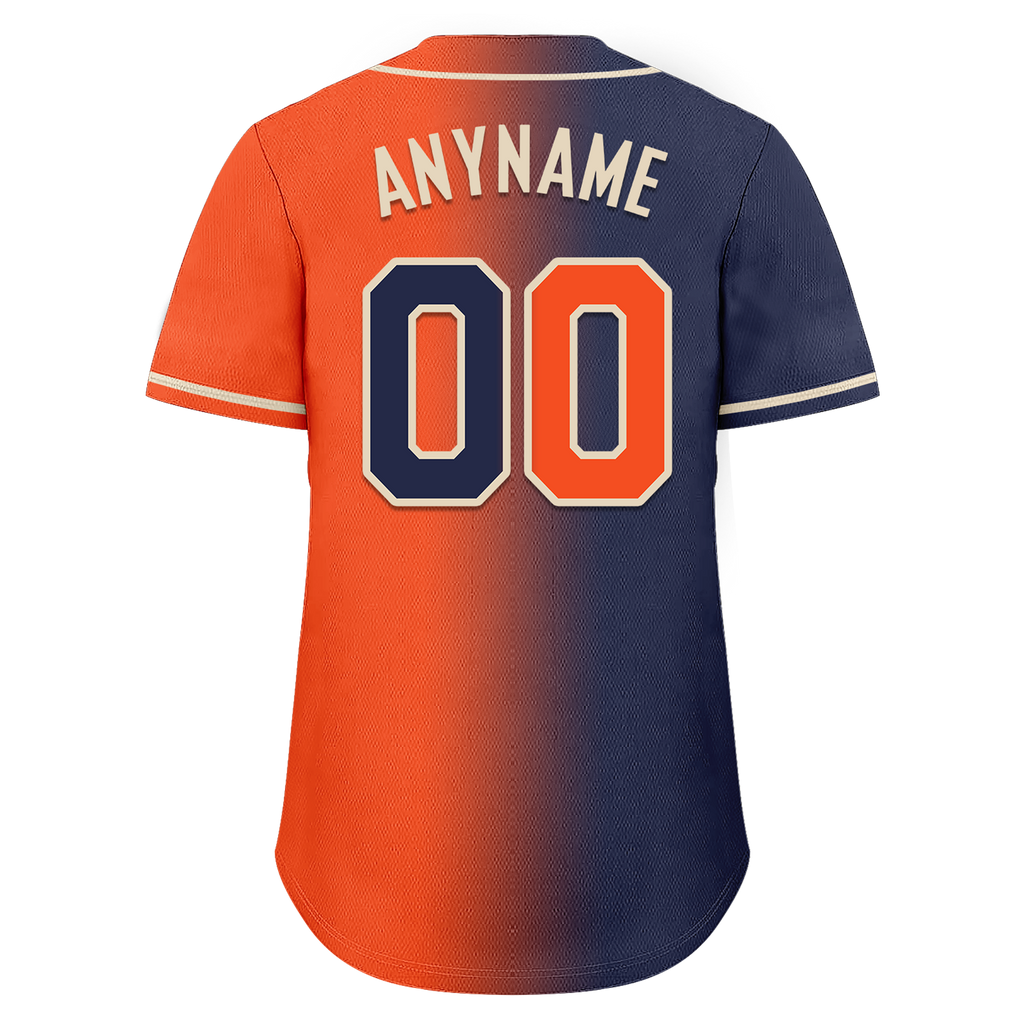 Custom Blue Orange Gradient Fashion Personalized Authentic Baseball Jersey BSBJ01-D0a7089