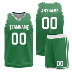 Custom Black Green Boston City Edition Personalized Reversible Basketball Set Sports Basketball Jersey BBJ01R-D0610-2