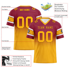 Custom Red Yellow Arizona Personalized Authentic Football Jersey FBJ02-D020249-1