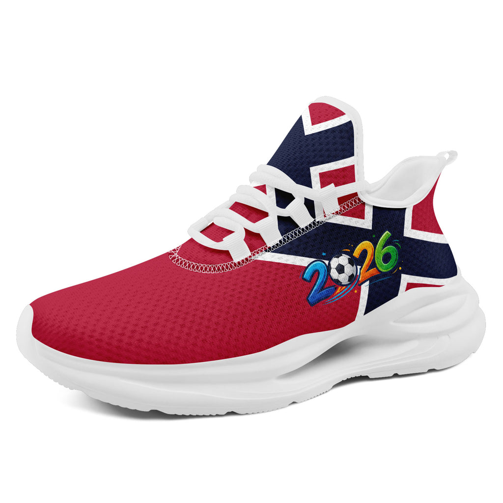 Custom 2026 World Cup Norway Sneakers DIY Country Flag Running Shoes Lightweight Sport Shoes Gift for Football Fans Personalized Team Name and Logo FN079-F027070-4