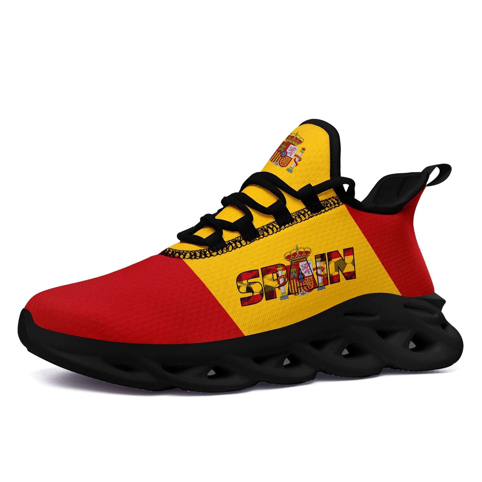 Custom 2026 World Cup Spain Sneakers DIY Country Flag Running Shoes Lightweight Sport Shoes Gift for Football Fans Personalized Team Name and Logo FN003-F027068-5