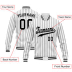 Custom White Black Stripe Fashion Jacket Bomber Full-Snap Varsity Letterman Personalized Jacket FZ005-D020219-20