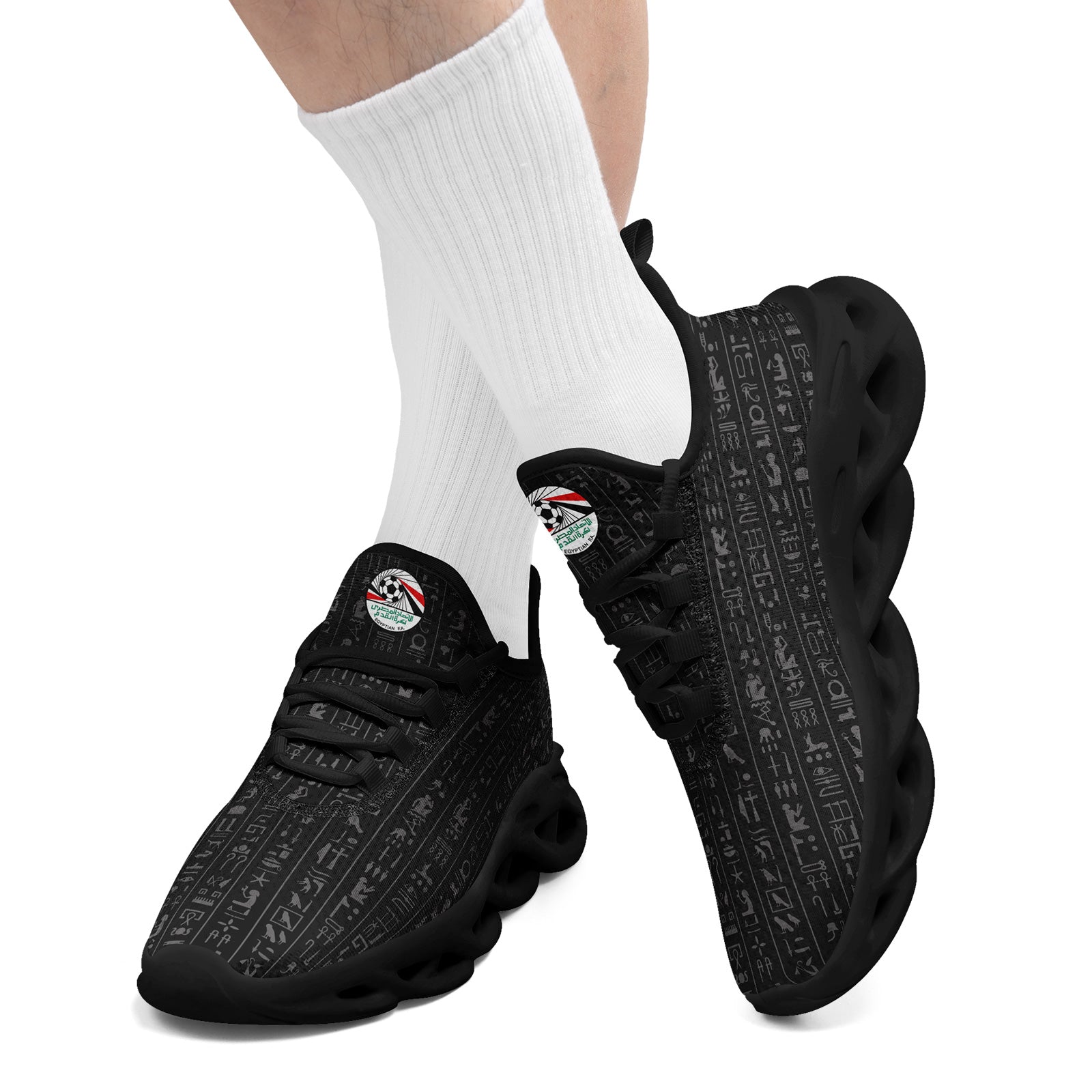 Custom Egypt 2026 World Cup Sneakers DIY Country Flag Running Shoes Lightweight Sport Shoes Gift for Football Fans Personalized Team Name and Logo FN003-F020041-1