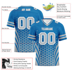 Custom Blue White Michigan Football Jersey and Sports Shoes Combo Offer Personalized Combo ZH-D023031-11