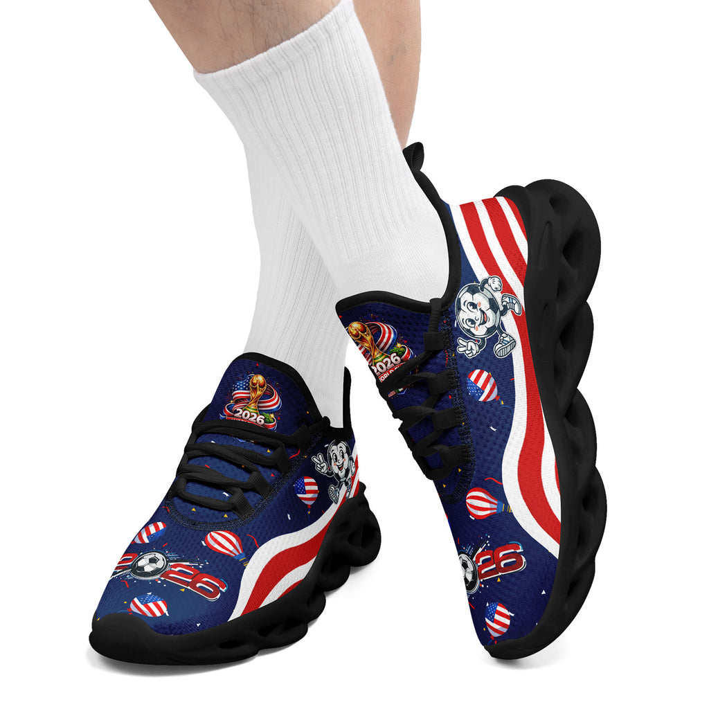 Custom United States 2026 World Cup Sneakers DIY Country Flag Running Shoes Lightweight Sport Shoes Gift for Football Fans Personalized Team Name and Logo FN003-F028035-3