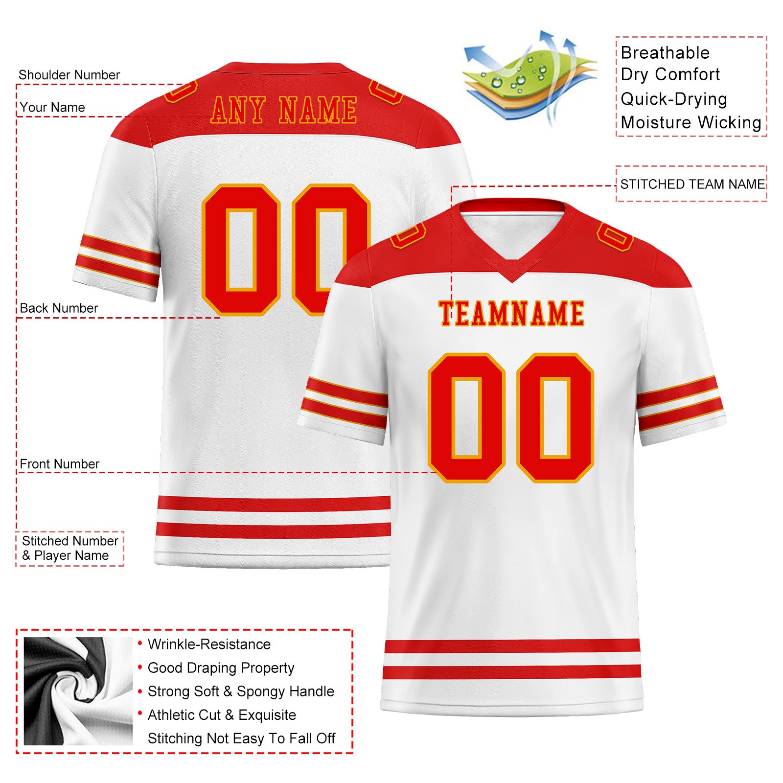 Custom Kansas City Personalized Authentic Football Jersey FBJ02-E0607-16