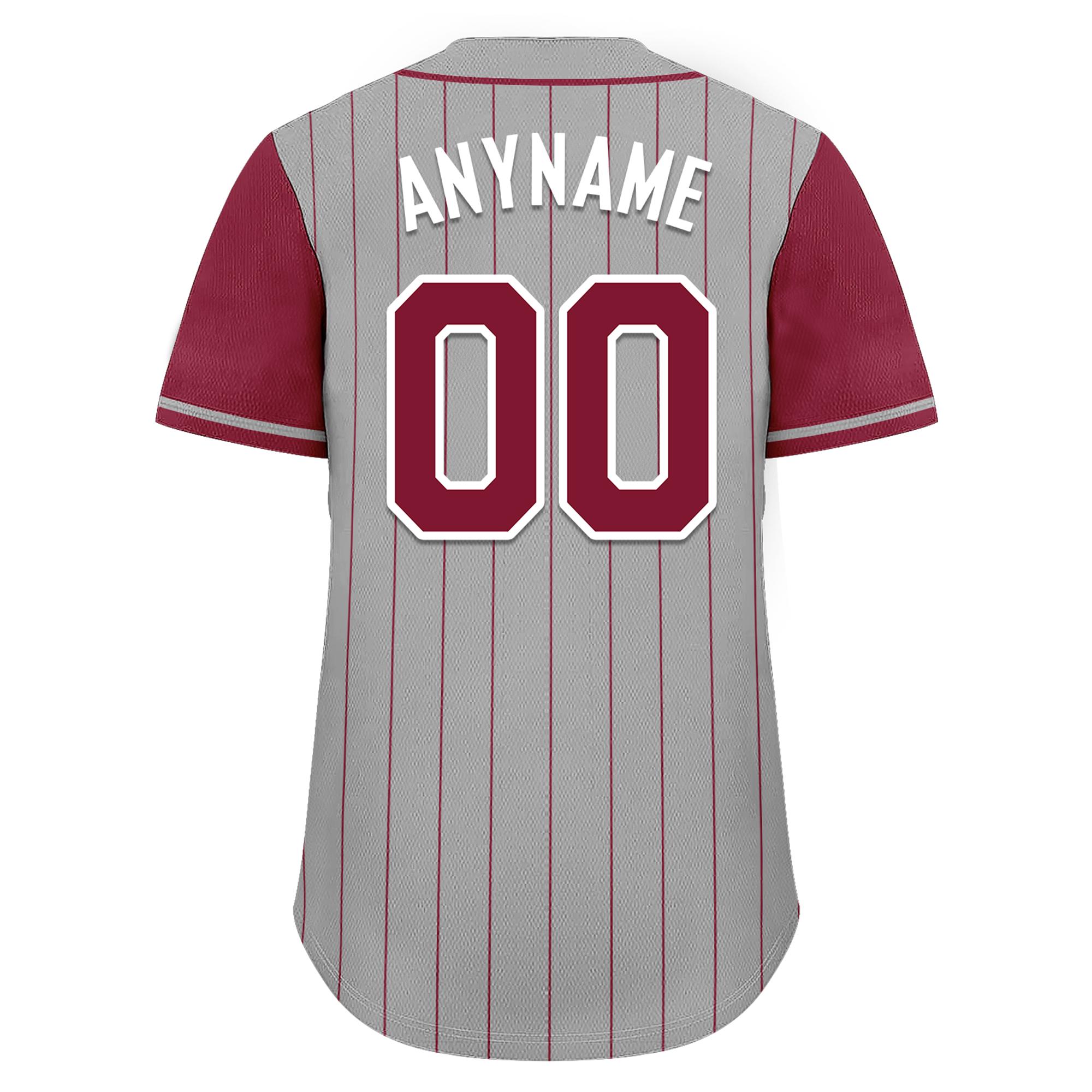 Custom Gray Red Stripe Embroidered Baseball Jersey