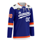 Custom Blue Orange Personalized Hockey Jersey HCKJ01-D0a700f