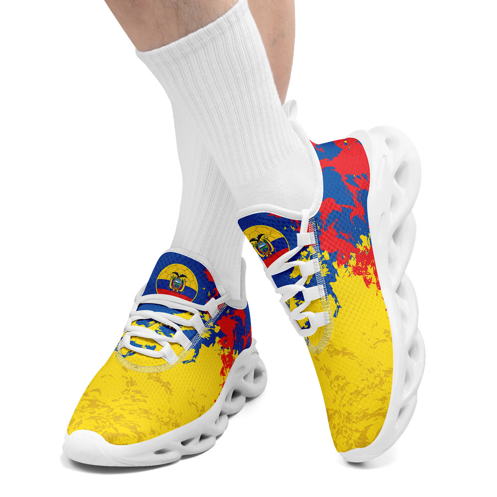 Custom Ecuador 2026 World Cup Sneakers DIY Country Flag Running Shoes Lightweight Sport Shoes Gift for Football Fans Personalized Team Name and Logo FN003-F009077-1