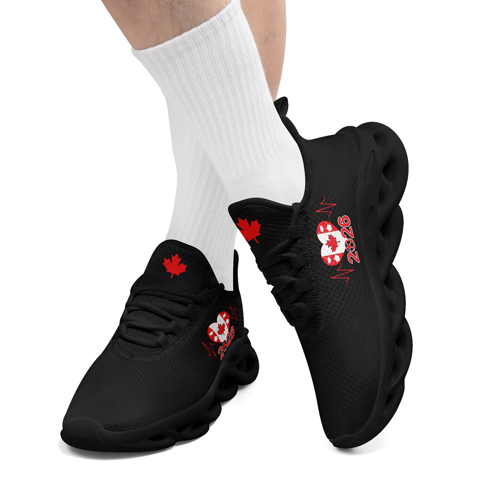 Custom 2026 World Cup Canada Sneakers DIY Country Flag Running Shoes Lightweight Sport Shoes Gift for Football Fans Personalized Team Name and Logo FN003-F023060-4
