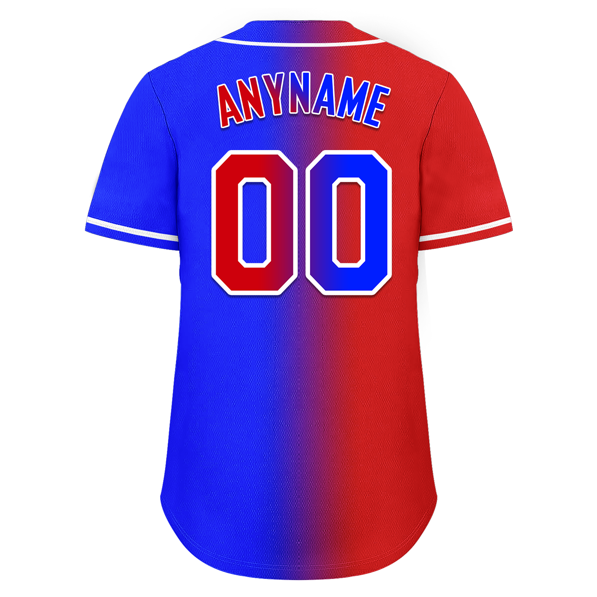 Custom Red Blue Gradient Fashion Personalized Authentic Baseball Jersey BSBJ01-D0a707b