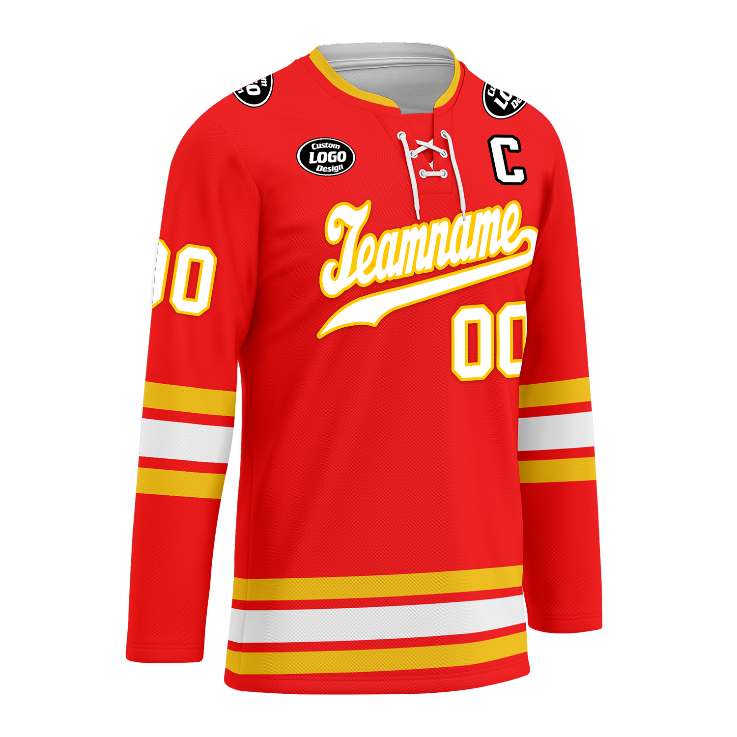 Custom Red Yellow Personalized Hockey Jersey HCKJ01-D0a70ce