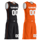 Custom Black Orange Classic Style Reversible Basketball Uniform Personalized Ordinary BBJR-D017019
