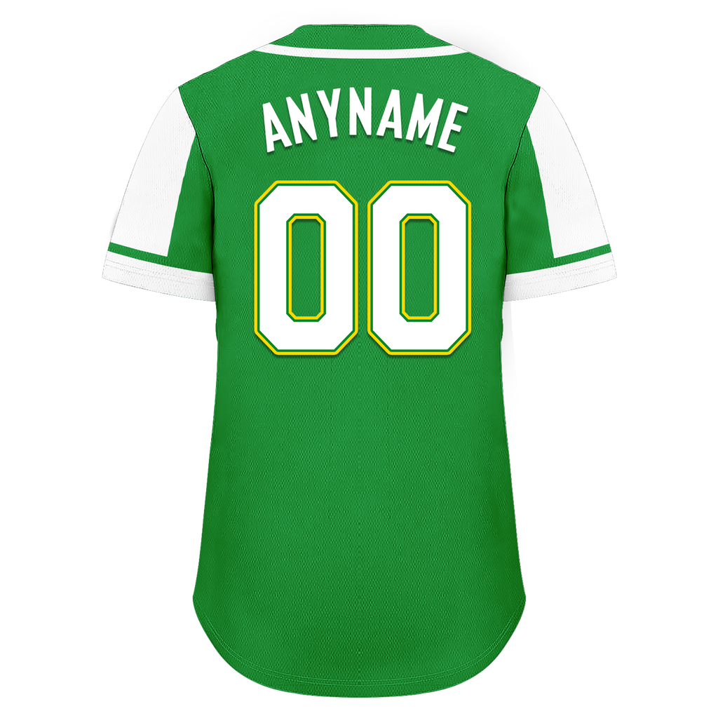 Custom Green White Raglan Sleeves Personalized Authentic Baseball Jersey BSBJ01-D017192