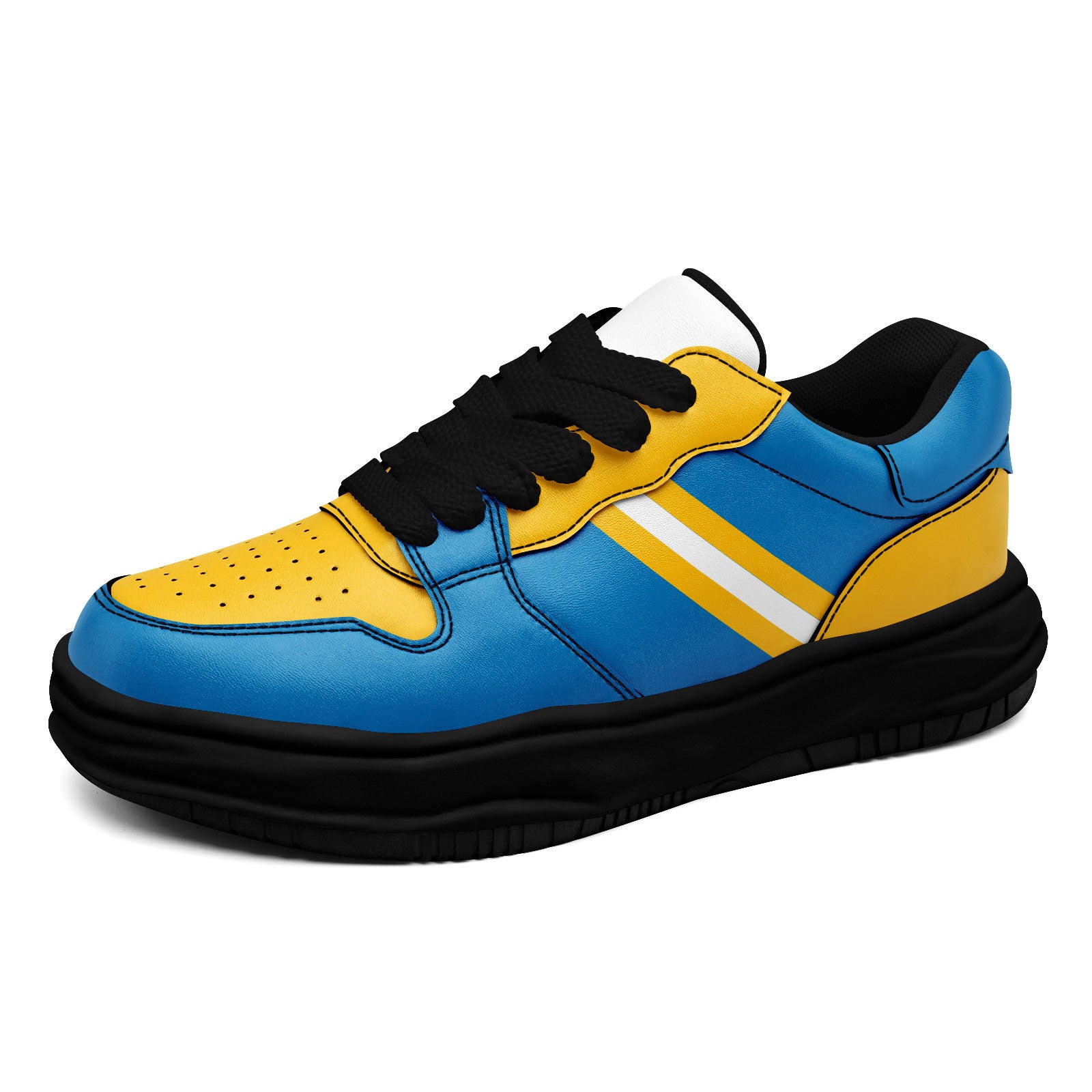 Custom Blue Yellow Los Angeles Shoes Personalized Sneaker FN032-D020389-22