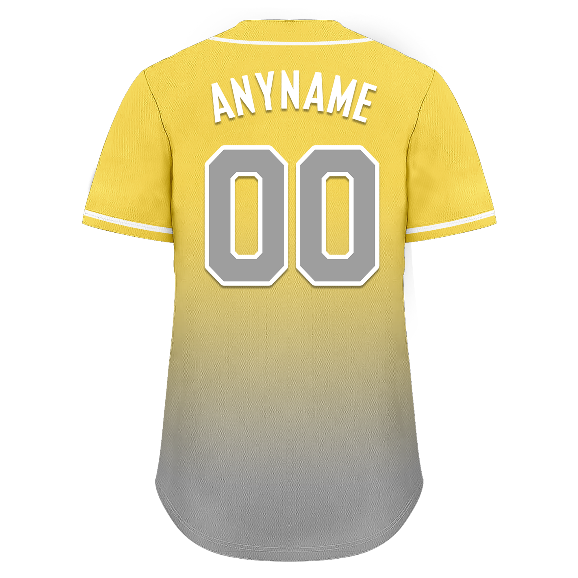 Custom Yellow Grey Fade Fashion Personalized Authentic Baseball Jersey BSBJ01-D0a70fb