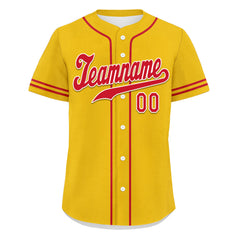 Custom Yellow Classic Style Red Personalized Authentic Baseball Jersey UN002-bd0b00d8-8