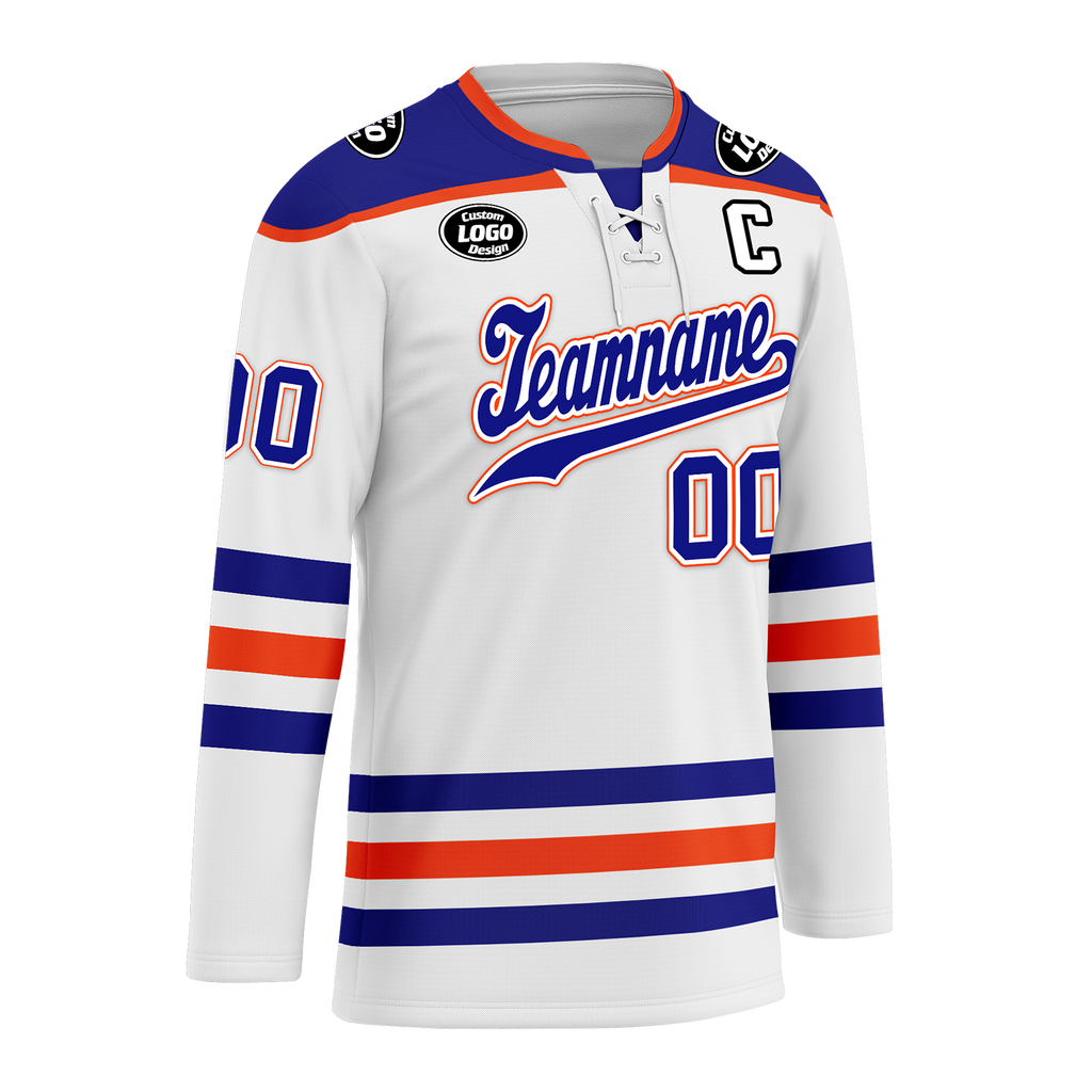 Custom White Blue Personalized Hockey Jersey HCKJ01-D0a70c7