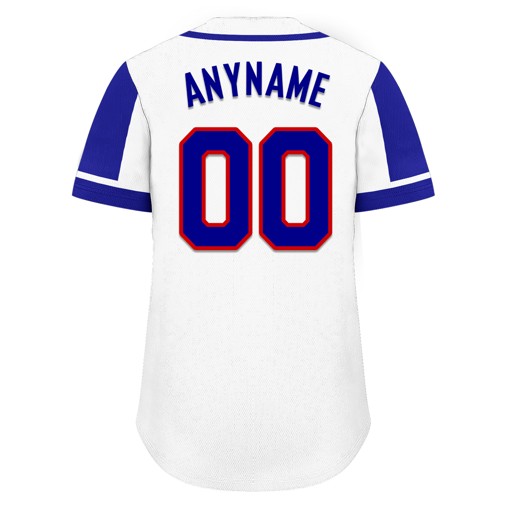 Custom White Blue Raglan Sleeves Personalized Authentic Baseball Jersey BSBJ01-D017168
