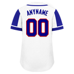 Custom White Blue Raglan Sleeves Personalized Authentic Baseball Jersey BSBJ01-D017168