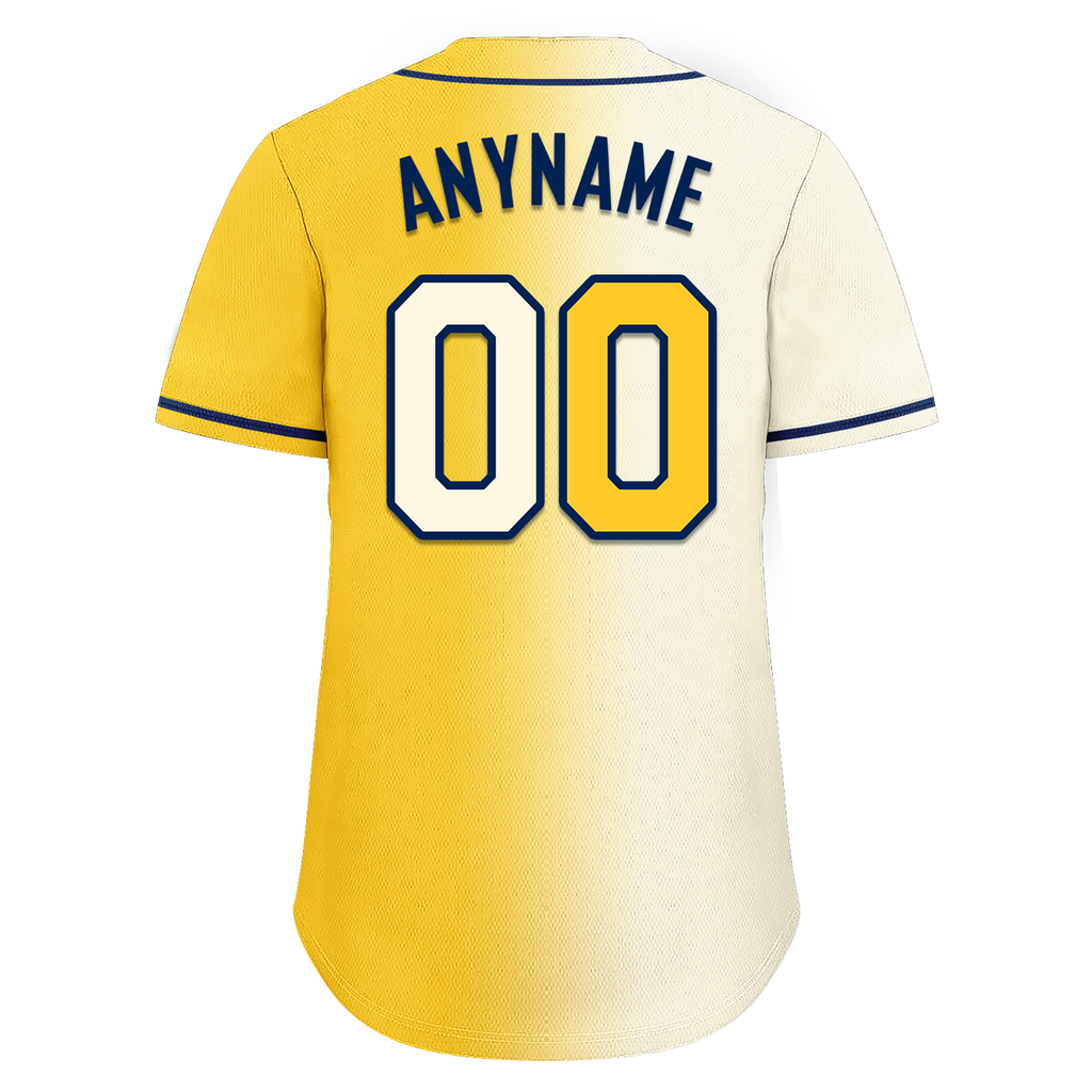 Custom White Yellow Gradient Fashion Personalized Authentic Baseball Jersey BSBJ01-D0a709f