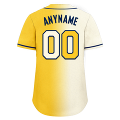 Custom White Yellow Gradient Fashion Personalized Authentic Baseball Jersey BSBJ01-D0a709f