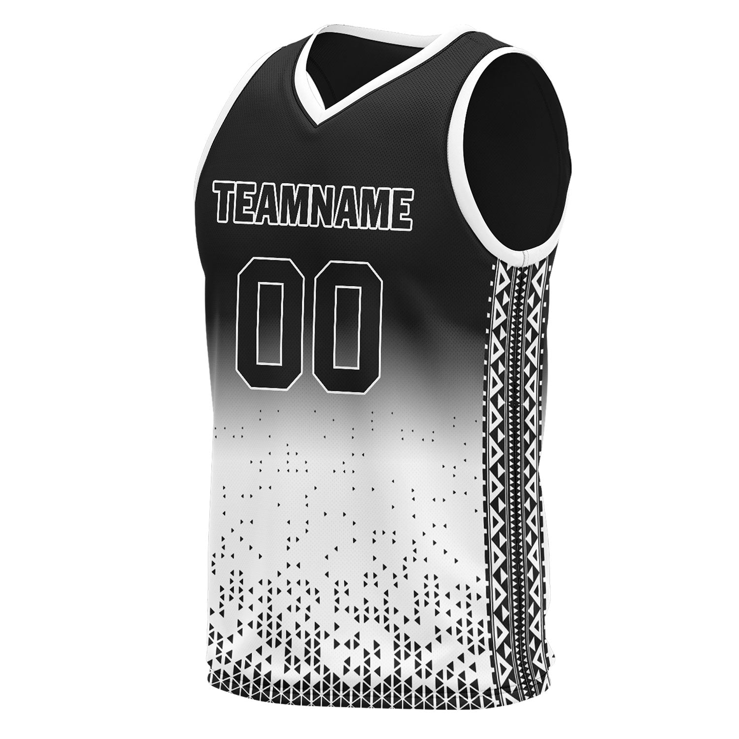 Custom Black White Fade Fashion Sports Uniform Basketball Jersey BBJ01-D020102-2