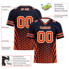 Custom Black Orange Illinois Personalized Authentic Football Jersey FBJ02-D023033-7