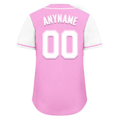 Custom Pink White Raglan Sleeves Personalized Authentic Baseball Jersey BSBJ01-D020200-16