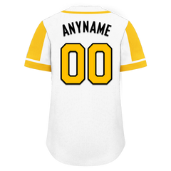 Custom White Gold Raglan Sleeves Personalized Authentic Baseball Jersey BSBJ01-D017165