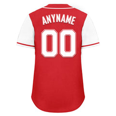 Custom Red White Raglan Sleeves Personalized Authentic Baseball Jersey BSBJ01-D020200-8