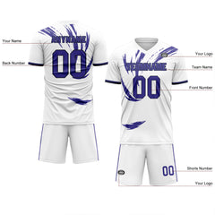 Custom White Purple Soccer Sets Jersey Personalized SCJ101-D28041