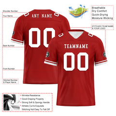 Custom Red San Francisco Personalized Authentic Football Jersey FBJ02-D020263-25