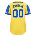 Custom Yellow Blue Raglan Sleeves Personalized Authentic Baseball Jersey BSBJ01-D017205
