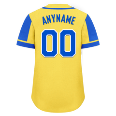 Custom Yellow Blue Raglan Sleeves Personalized Authentic Baseball Jersey BSBJ01-D017205