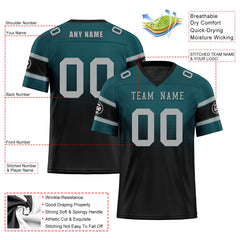 Custom Green Black Philadelphia Personalized Authentic Football Jersey FBJ02-D020249-23