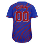 Custom Blue Red Zebra Pattern Personalized Authentic Baseball Jersey BSBJ01-D020201-22