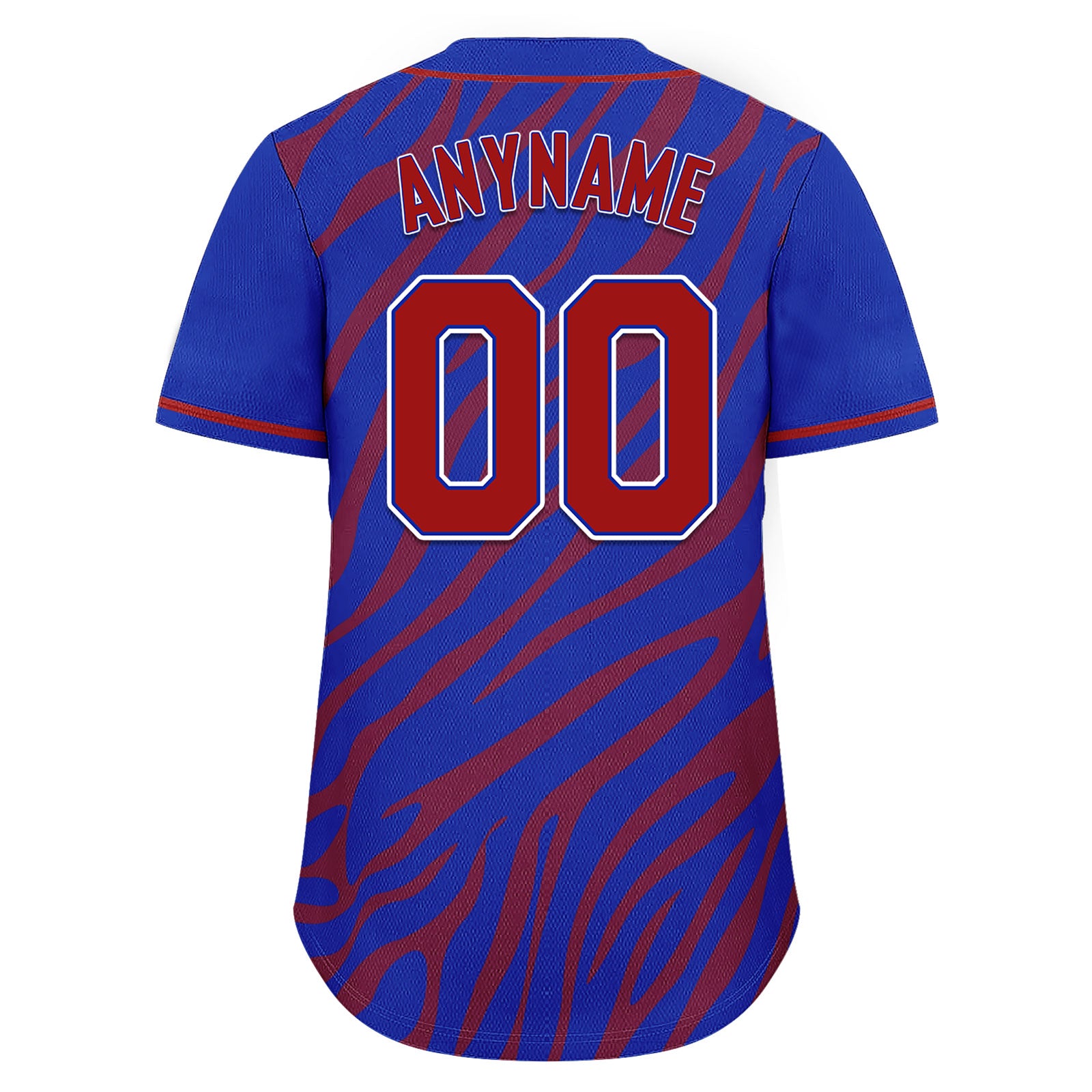 Custom Blue Red Zebra Pattern Personalized Authentic Baseball Jersey BSBJ01-D020201-22