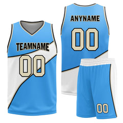 Custom Blue White Atlanta City Edition Personalized Reversible Basketball Set Sports Basketball Jersey BBJ01R-D0610-1