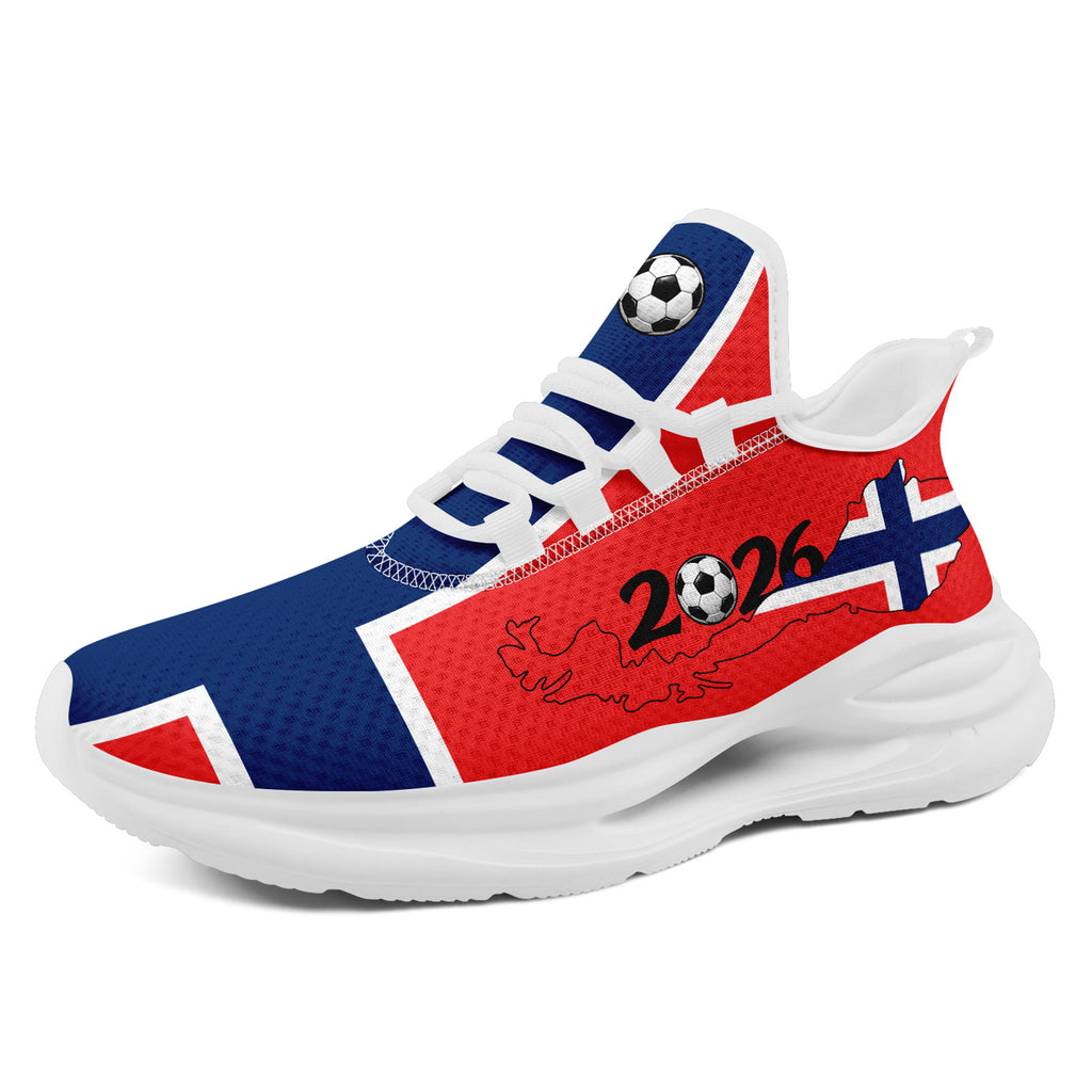 Custom 2026 World Cup Norway Sneakers DIY Country Flag Running Shoes Lightweight Sport Shoes Gift for Football Fans Personalized Team Name and Logo FN079-F027070-2