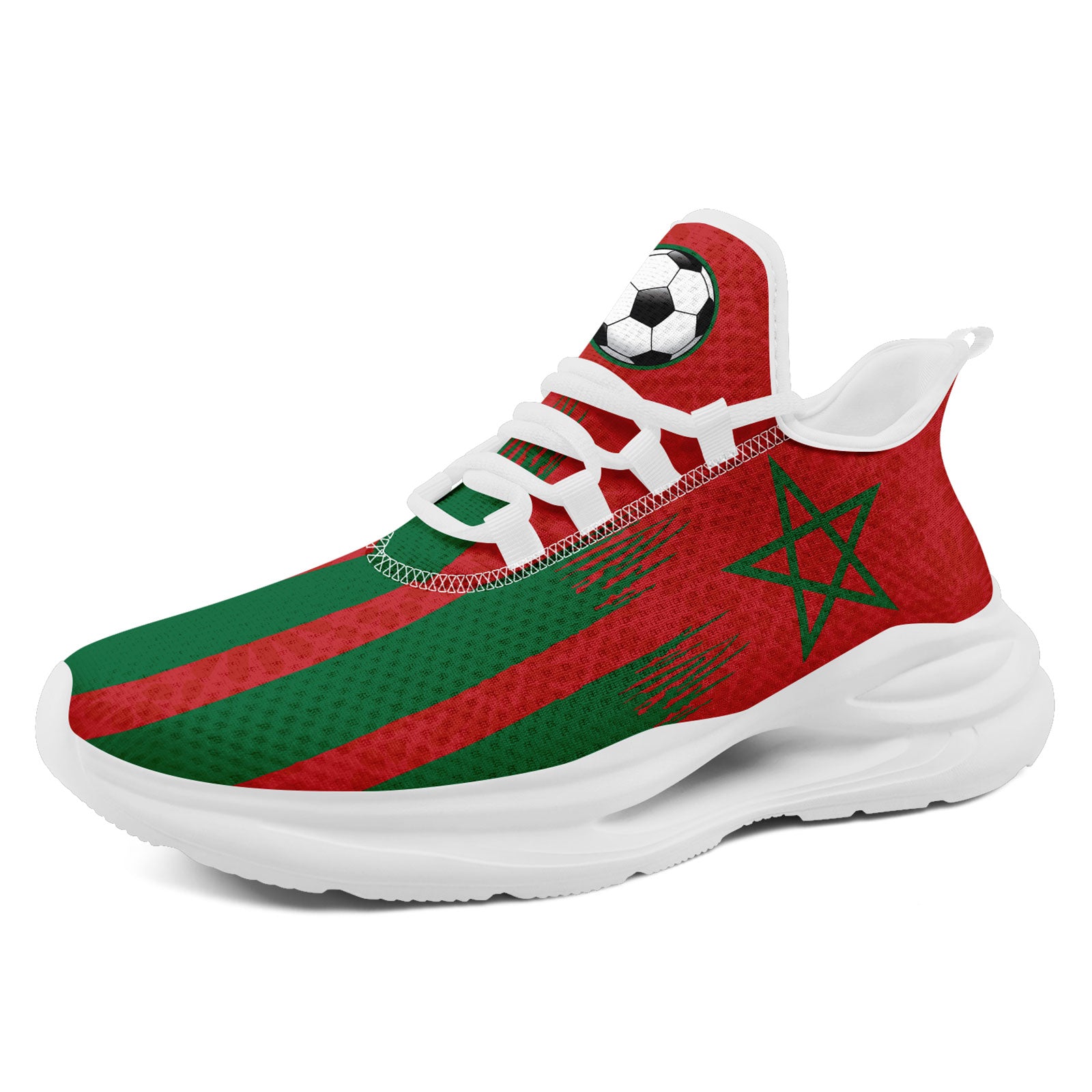 Custom Morocco 2026 World Cup Sneakers DIY Country Flag Running Shoes Lightweight Sport Shoes Gift for Football Fans Personalized Team Name and Logo FN079-F009083-2