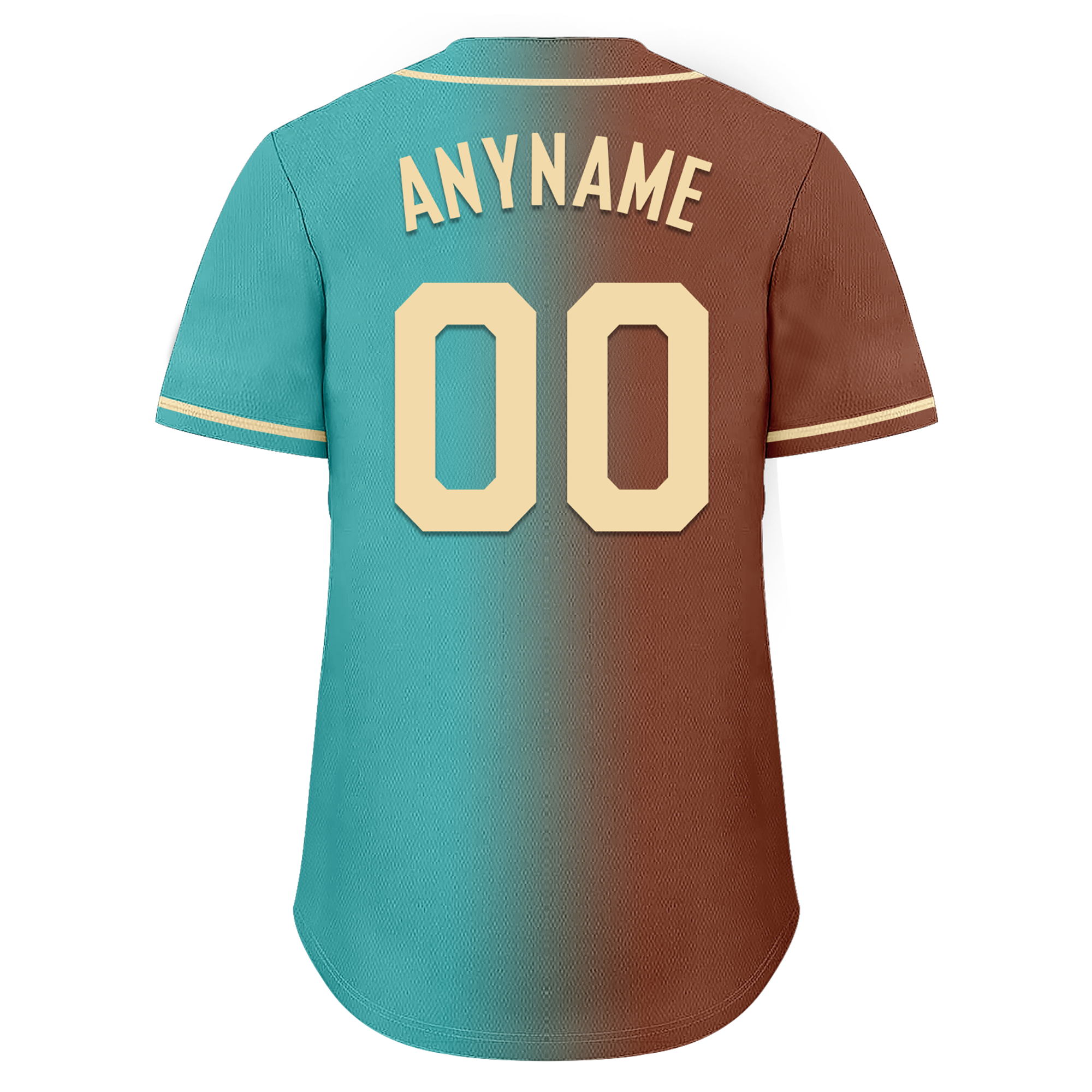 Custom Brown Cyan Gradient Fashion Personalized Authentic Baseball Jersey BSBJ01-D0a7088