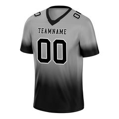 Custom Gray Black Fade Fashion Personalized Authentic Football Jersey FBJ02-D06103