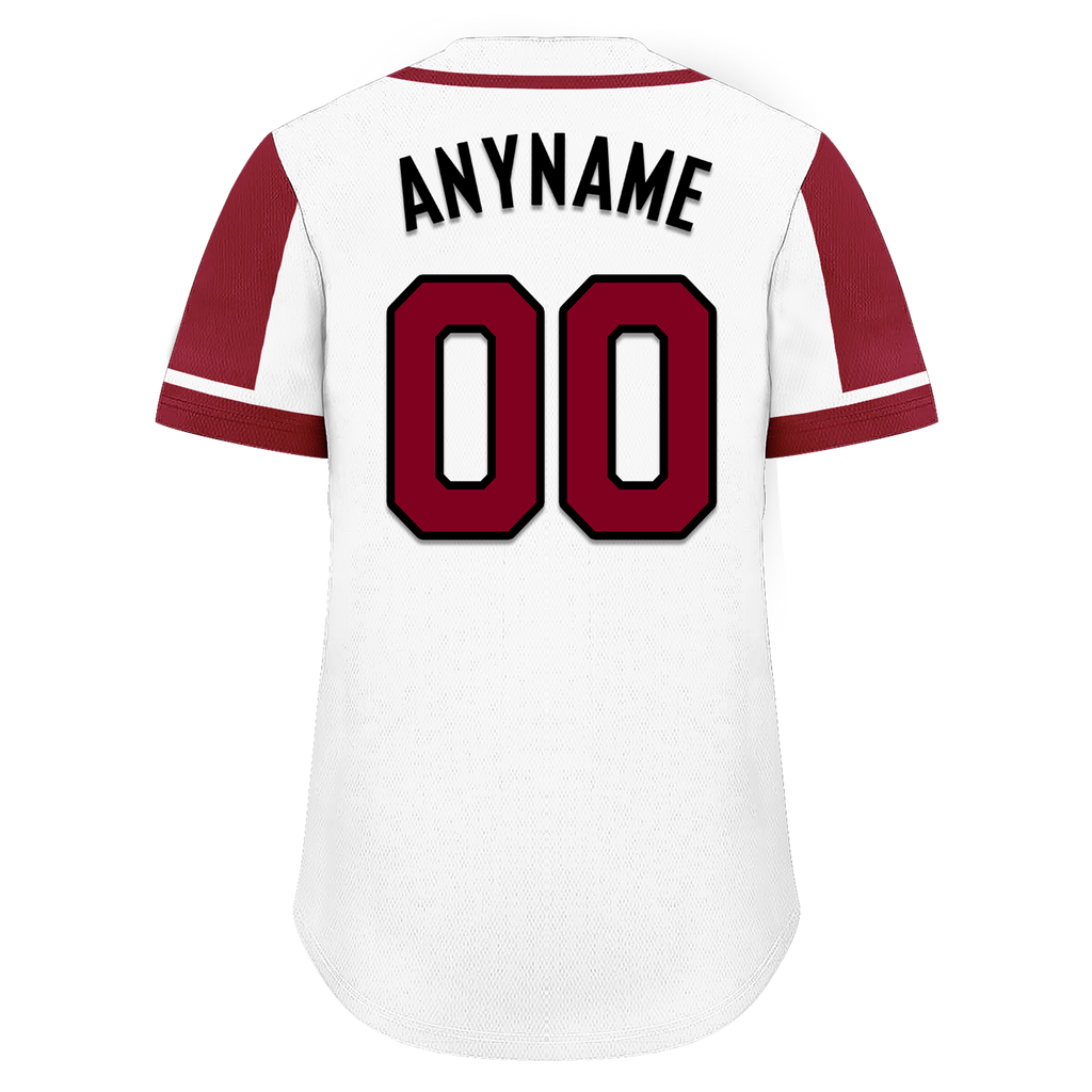 Custom White Red Raglan Sleeves Personalized Authentic Baseball Jersey BSBJ01-D017163