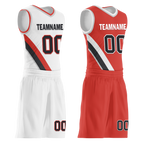 Custom White Red Classic Style Reversible Basketball Uniform Personalized Ordinary BBJR-D017037