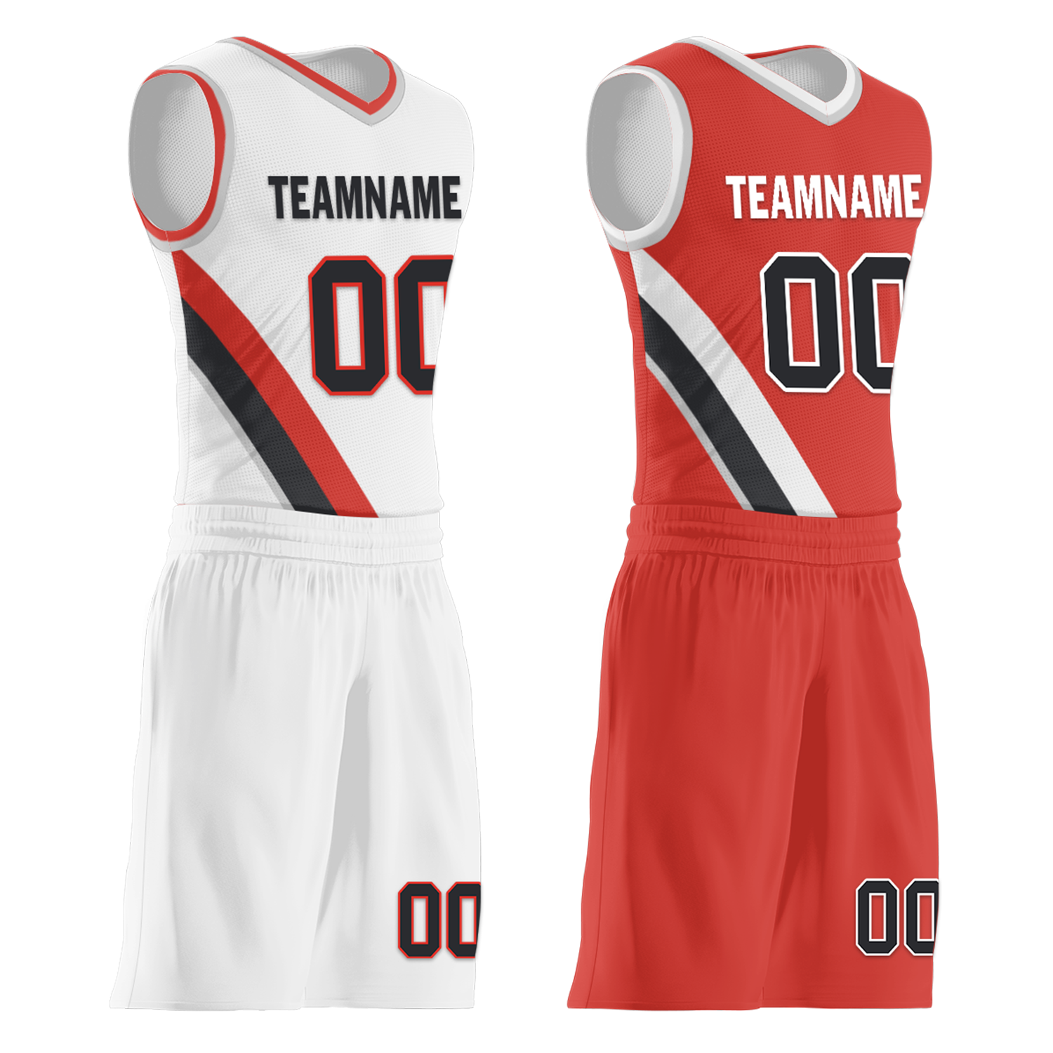 Custom White Red Classic Style Reversible Basketball Uniform Personalized Ordinary BBJR-D017037