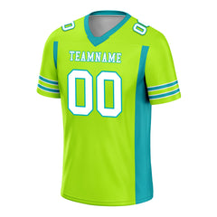 Custom Lemon Green Striped Sleeves Personalized Authentic Football Jersey FBJ02-D06054